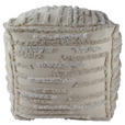 HOCKER in Textil Beige  - Beige, Design, Textil (45/45/45cm) - Xora