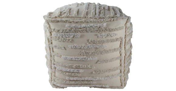 HOCKER in Textil Beige  - Beige, Design, Textil (45/45/45cm) - Xora