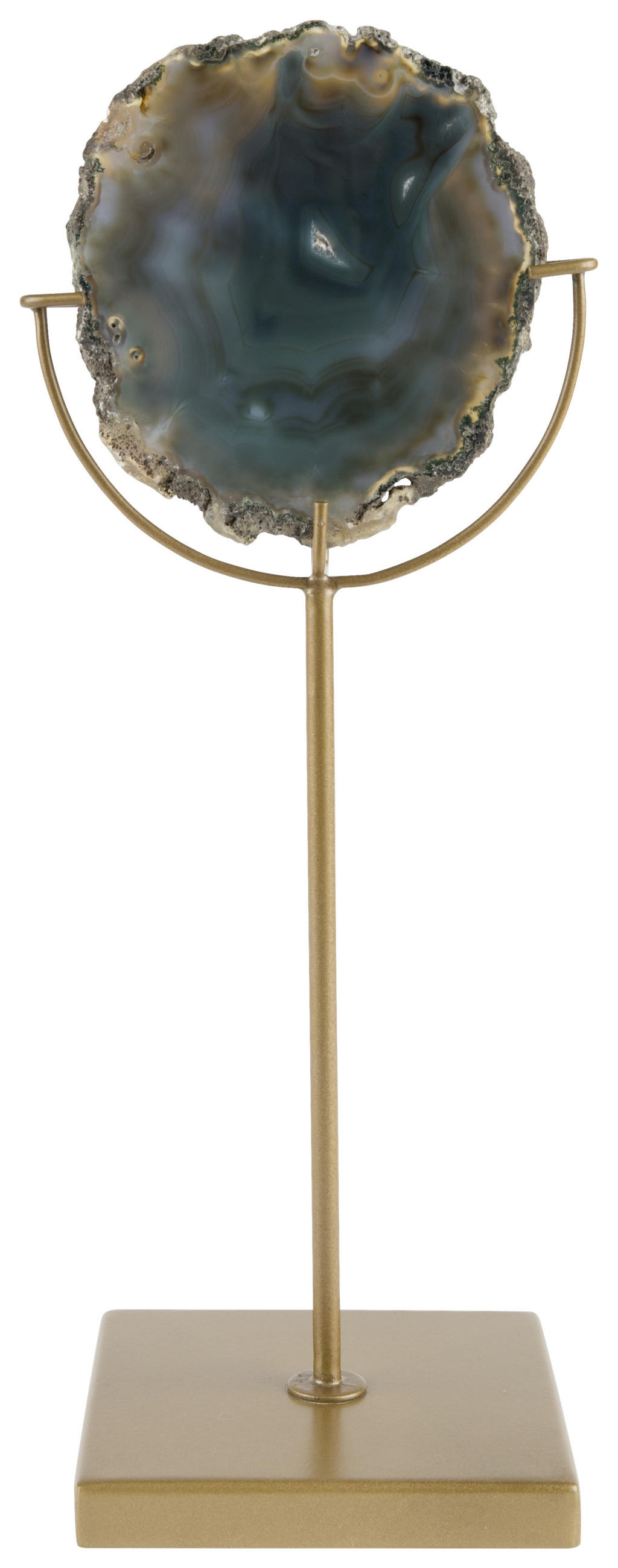 KERZENHALTER - Bronzefarben/Grün, Basics, Stein/Metall (10/10/30cm) - Dutchbone