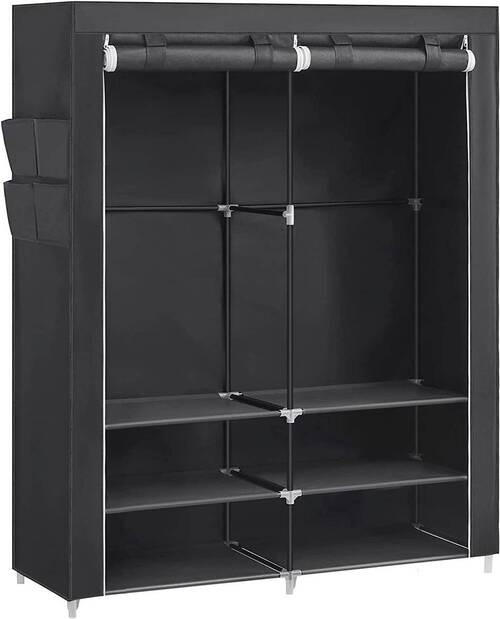 STOFFSCHRANK in Grau  - Grau, Trend, Kunststoff/Textil (127/176/45cm) - Boxxx