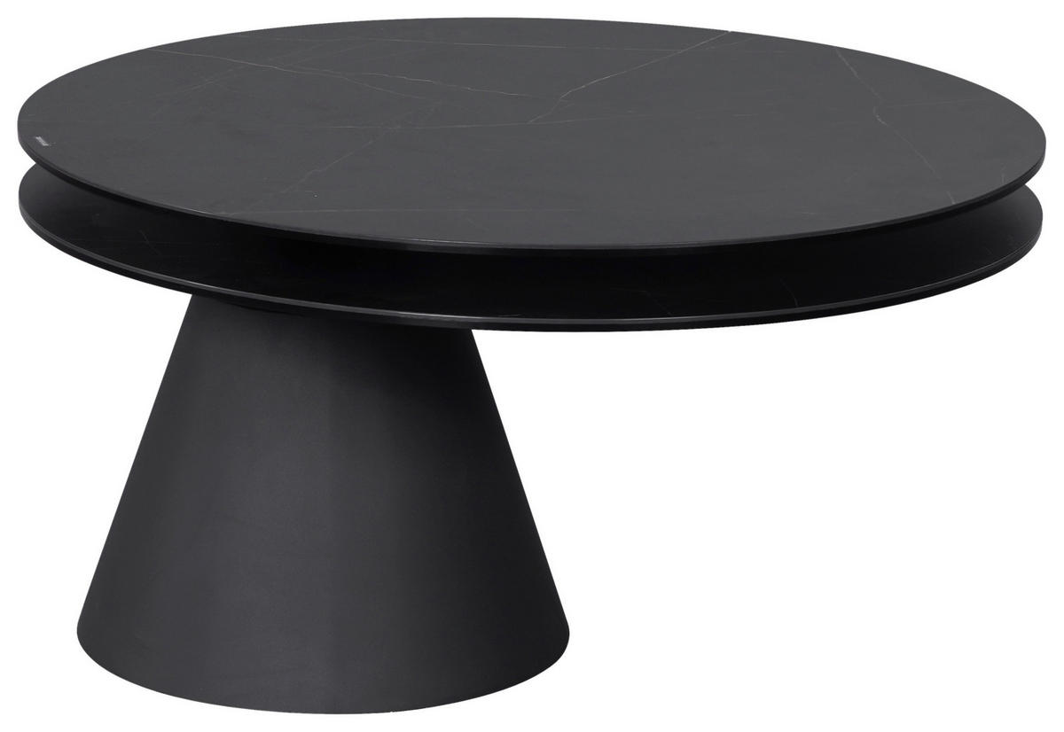 COUCHTISCH ESG 73,5-103,5/73,5/40 cm rund Anthrazit, Schwarz  - Anthrazit/Schwarz, Design, Glas/Keramik (73,5-103,5/73,5/40cm) - Dieter Knoll