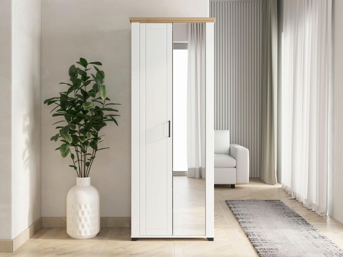 GARDEROBE 5-teilig  in 260/194,5/41 cm  - Weiß/Eiche Artisan, Basics, Holzwerkstoff (260/194,5/41cm) - Carryhome