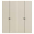 DREHTÜRENSCHRANK 201/223/61 cm,  in Champagner, 4-türig  - Edelstahlfarben/Champagner, Basics, Holzwerkstoff/Metall (201/223/61cm) - Novel