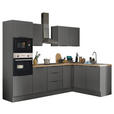 ECKKÜCHE 270/165 cm  in Graphitfarben  - Schwarz/Graphitfarben, Basics, Holzwerkstoff/Metall (270/165cm) - Xora