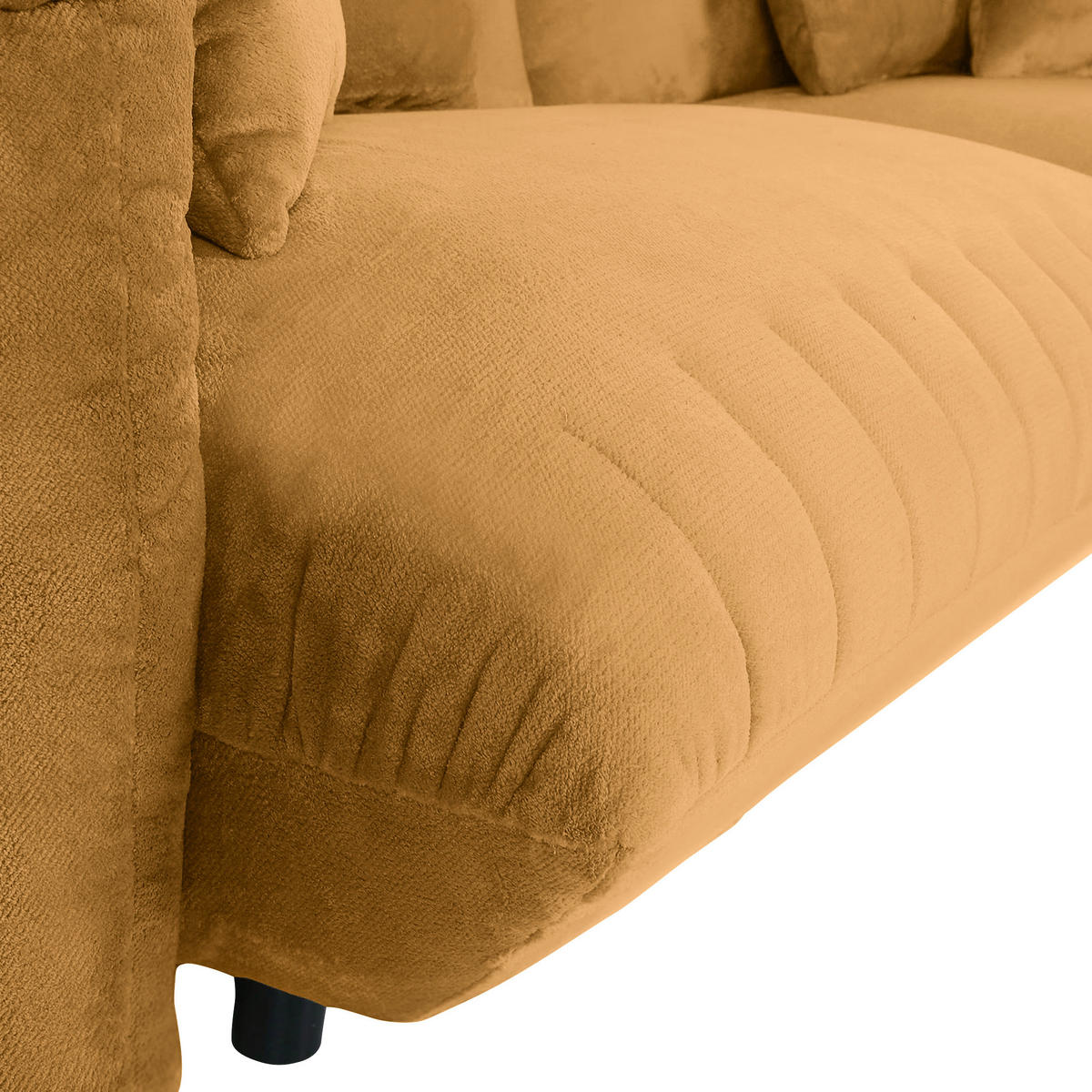 HÖRNSOFFA i plysch orange  - orange/svart, Klassisk, textil/plast (270/170cm) - MID.YOU