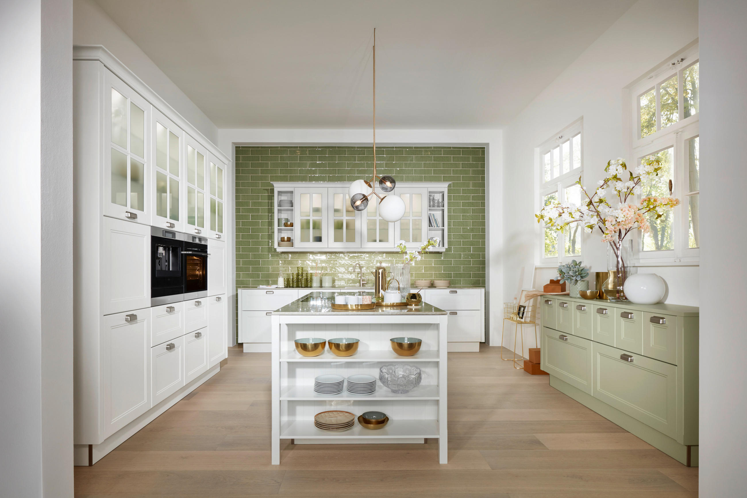 EINBAUKÜCHE WINDSOR LACK  - Eichefarben/Weiß, Design, Holzwerkstoff - Nolte Küchen