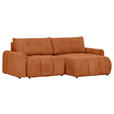 ECKSOFA Rostfarben Flachgewebe  - Rostfarben/Schwarz, KONVENTIONELL, Kunststoff/Textil (256/157cm) - Carryhome