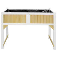 HOCHBEET AXI WEIß/BRAUN  - Schwarz/Braun, KONVENTIONELL, Holz (54/94/120cm) - Ambia Garden