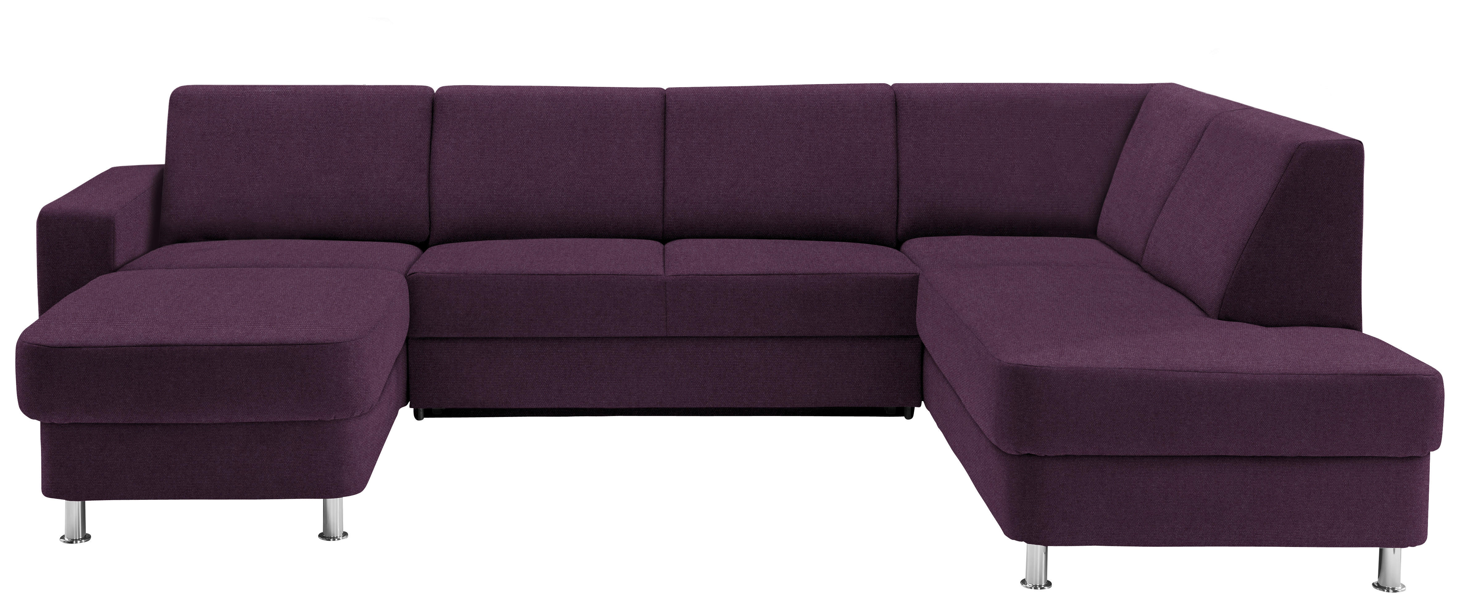 WOHNLANDSCHAFT in Chenille Lila, Violett  - Chromfarben/Lila, Design, Kunststoff/Textil (165cm) - Xora