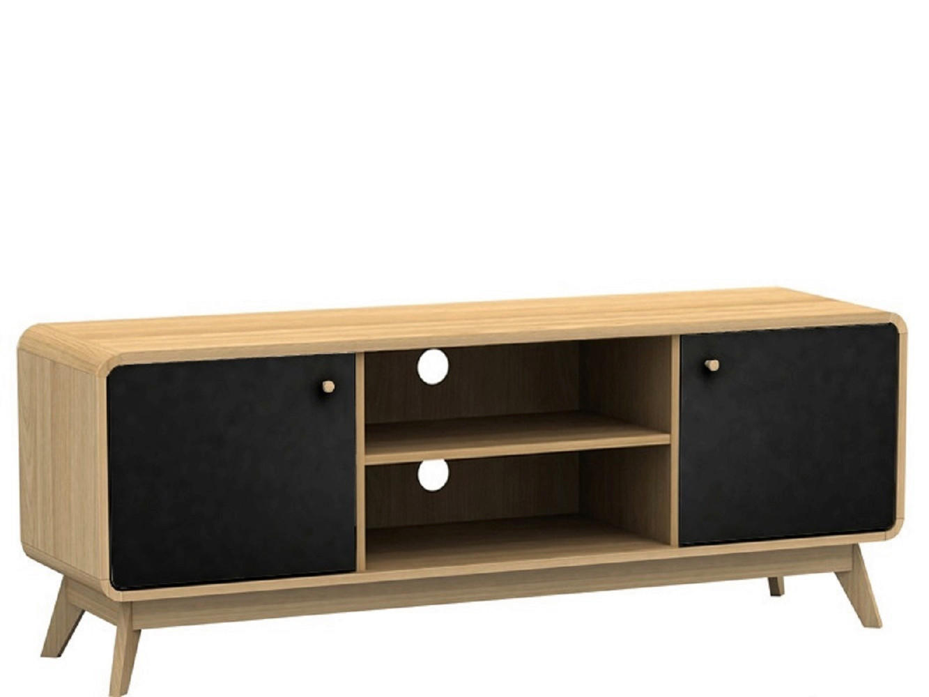 LOWBOARD Cassie  in 140/53/39 cm  - Eichefarben/Schwarz, Design, Holz/Holzwerkstoff (140/53/39cm) - MID.YOU