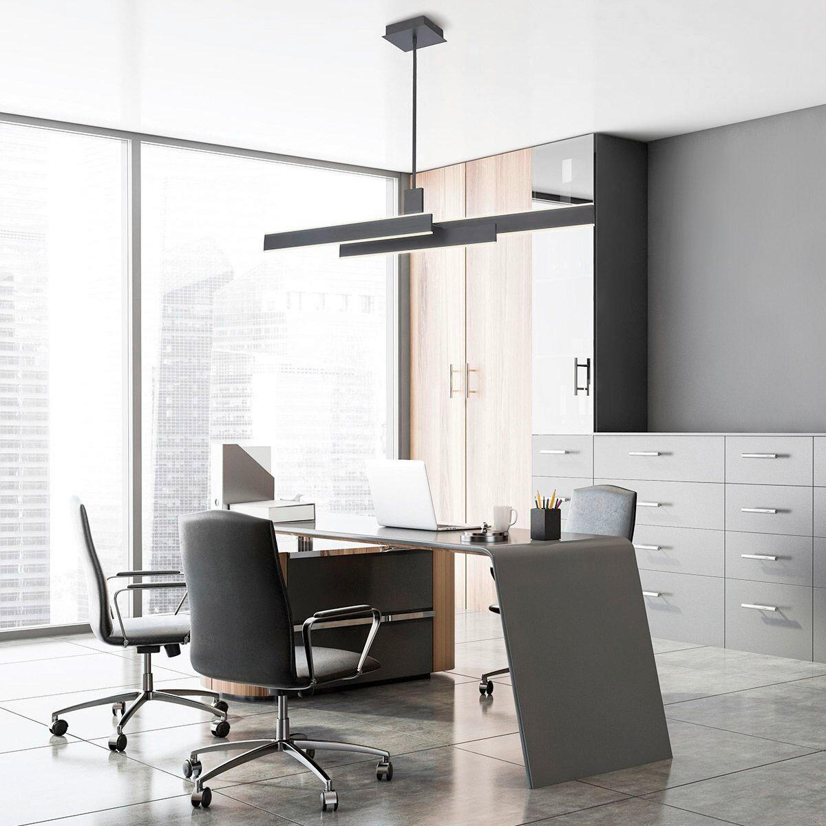 LED-HÄNGELEUCHTE 114,5/33/10 cm    - Schwarz, Design, Kunststoff/Metall (114,5/33/10cm) - Elstead Lighting