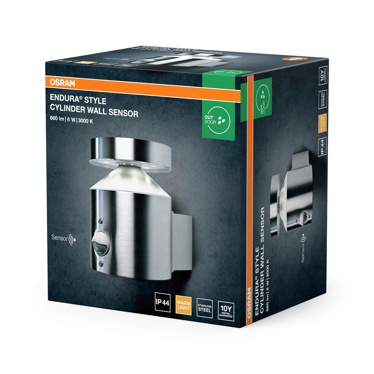 LED-AUßENLEUCHTE 15/10,1/13,7 cm   - Edelstahlfarben, Basics, Kunststoff/Metall (15/10,1/13,7cm) - Osram