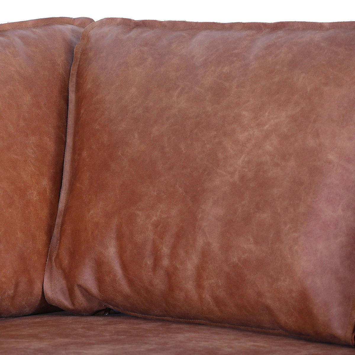 WOHNLANDSCHAFT in Mikrofaser Cognac  - Cognac/Schwarz, Konventionell, Textil/Metall (267/218cm) - Ambia Home