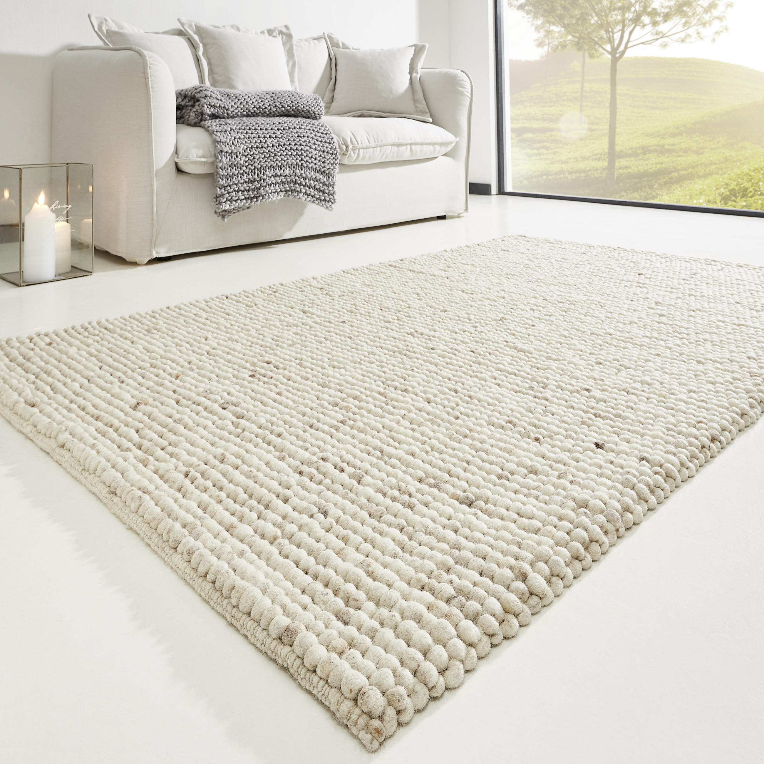 HANDWEBTEPPICH 130/200 cm Centa Dallas Creme  - Creme, KONVENTIONELL, Textil (130/200cm) - Linea Natura