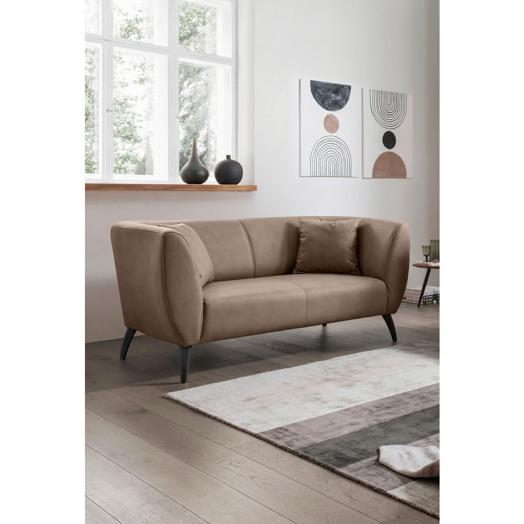 Thumbnail - Livetastic 2-Sitzer-Sofa, Braun, Textil, Buche, Uni, Füllung: Schaumstoff, 172x83x88 cm, Made in EU, Rücken echt, Armtei...
