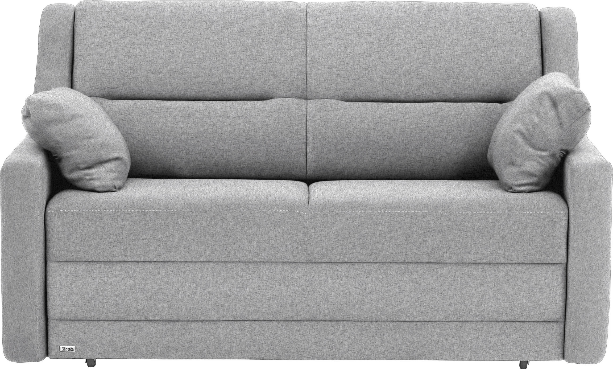 SCHLAFSOFA Flachgewebe Grau  - Schwarz/Grau, KONVENTIONELL, Kunststoff/Textil (152/88/91cm) - Sedda