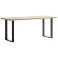 SCHREIBTISCH 160/80/76 cm  in Eiche Bianco  - Eiche Bianco/Schwarz, KONVENTIONELL, Holz/Metall (160/80/76cm) - Linea Natura