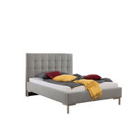 POLSTERBETT 140/200 cm,  in Grau,  - Silberfarben/Grau, MODERN, Textil/Metall (140/200cm) - Livetastic