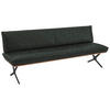 SITZBANK 214/88/66 cm  in Schwarz, Dunkelgrün  - Dunkelgrün/Schwarz, Design, Leder/Holz (214/88/66cm) - Koinor