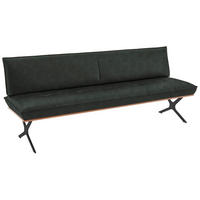 SITZBANK in Holz, Metall, Leder Schwarz, Dunkelgrün  - Dunkelgrün/Schwarz, Design, Leder/Holz (214/88/66cm) - Koinor