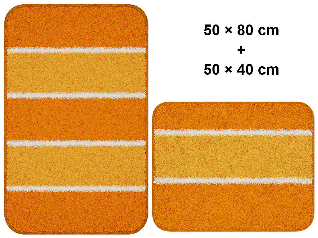 BADEMATTENSET Grund Orange 50x80/40x50 cm  - Orange, Basics, Kunststoff/Textil (50x80/40x50cm) - Grund