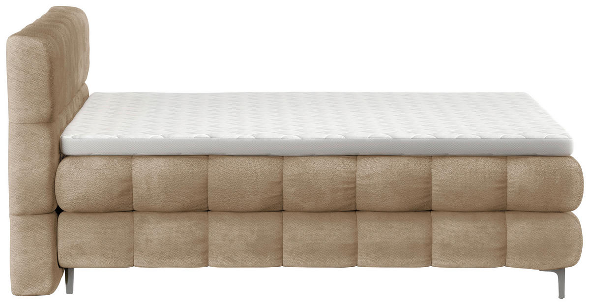 BOXBETT 160/200 cm  in Creme  - Creme/Schwarz, Design, Textil/Metall (160/200cm) - Ti'me
