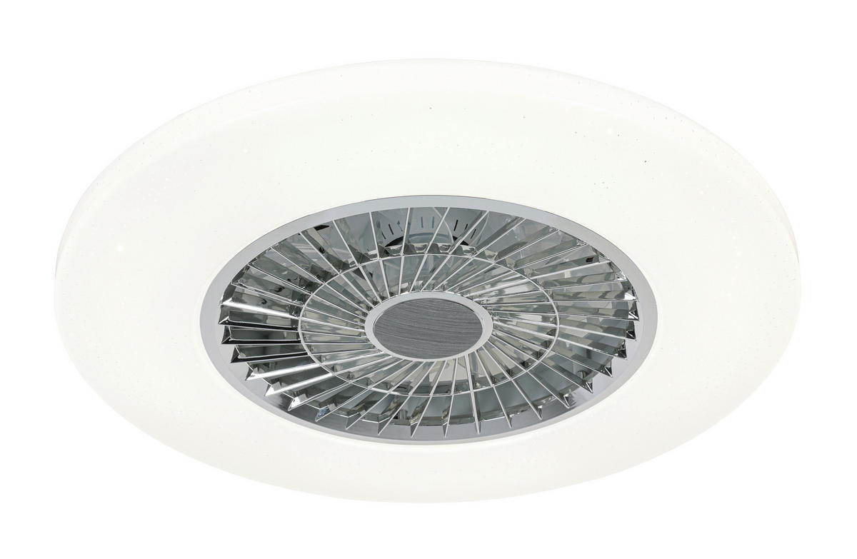DECKENVENTILATOR - Chromfarben/Weiß, Trend, Kunststoff/Metall (58/14,5cm) - Mican