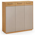 GARDEROBE 5-teilig  in 215/195/40 cm  - Taupe/Eichefarben, Design, Glas/Holz (215/195/40cm) - Novel