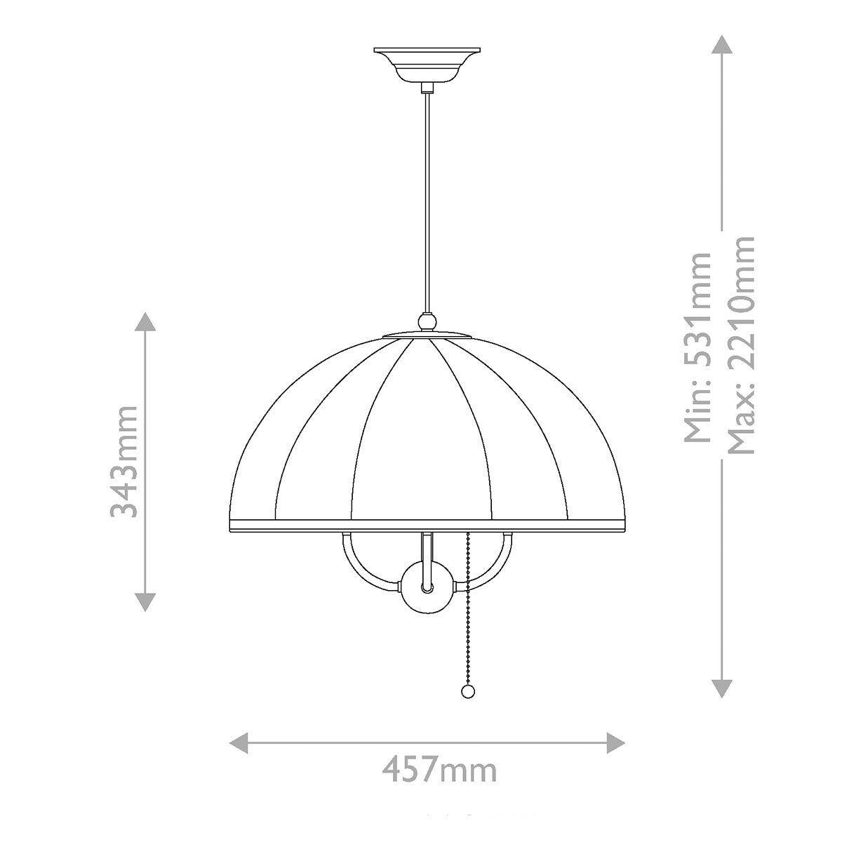 HÄNGELEUCHTE Alora Mood 34,3/45,7 cm  - Creme, Design, Textil/Metall (34,3/45,7cm) - Elstead Lighting
