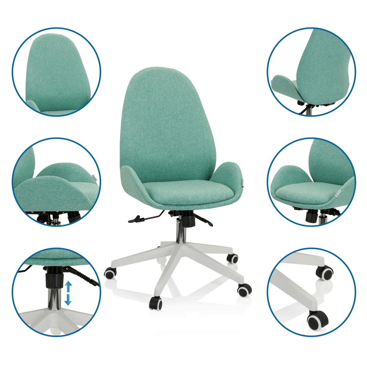 DREHSTUHL  in Flachgewebe Mintgrün  - Weiß/Mintgrün, Basics, Kunststoff/Textil (56/104/58cm) - MID.YOU