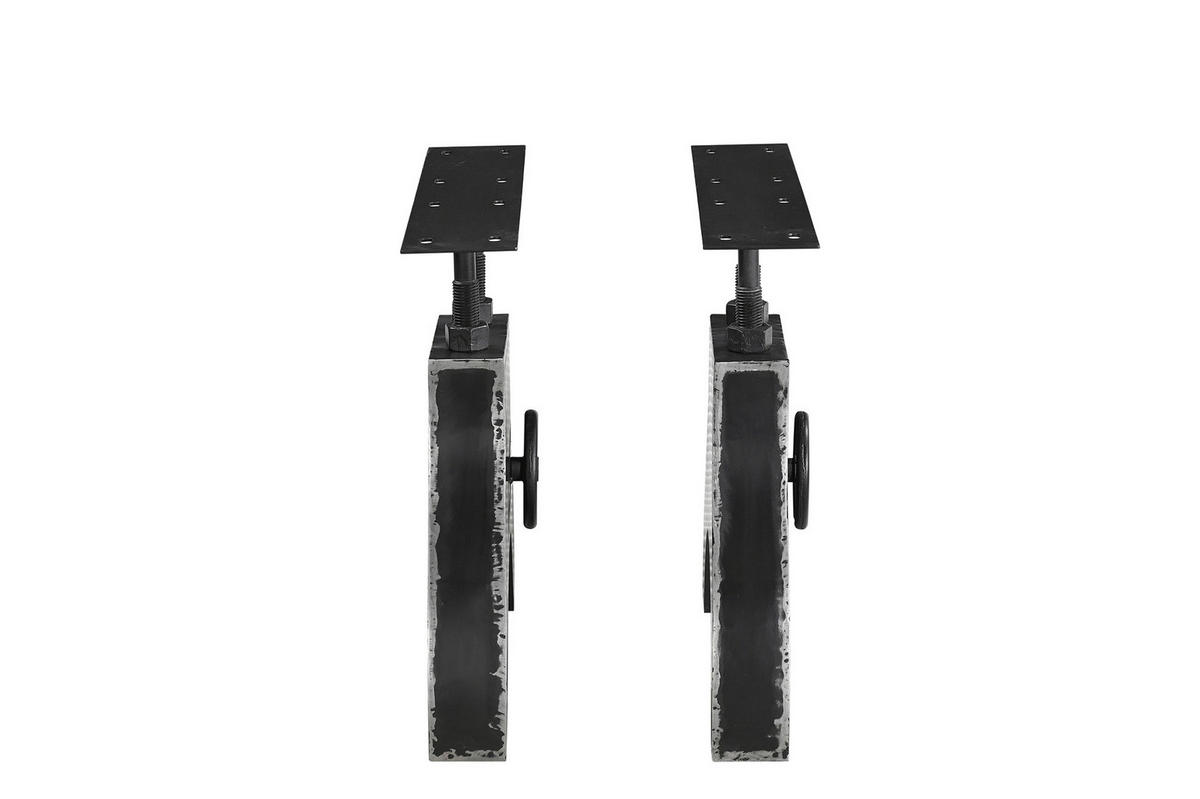ESSTISCH 220/100/74 cm Echtholz  Holz, Metall rechteckig Naturfarben, Schwarz  - Schwarz/Naturfarben, MODERN, Holz/Metall (220/100/74cm) - MID.YOU