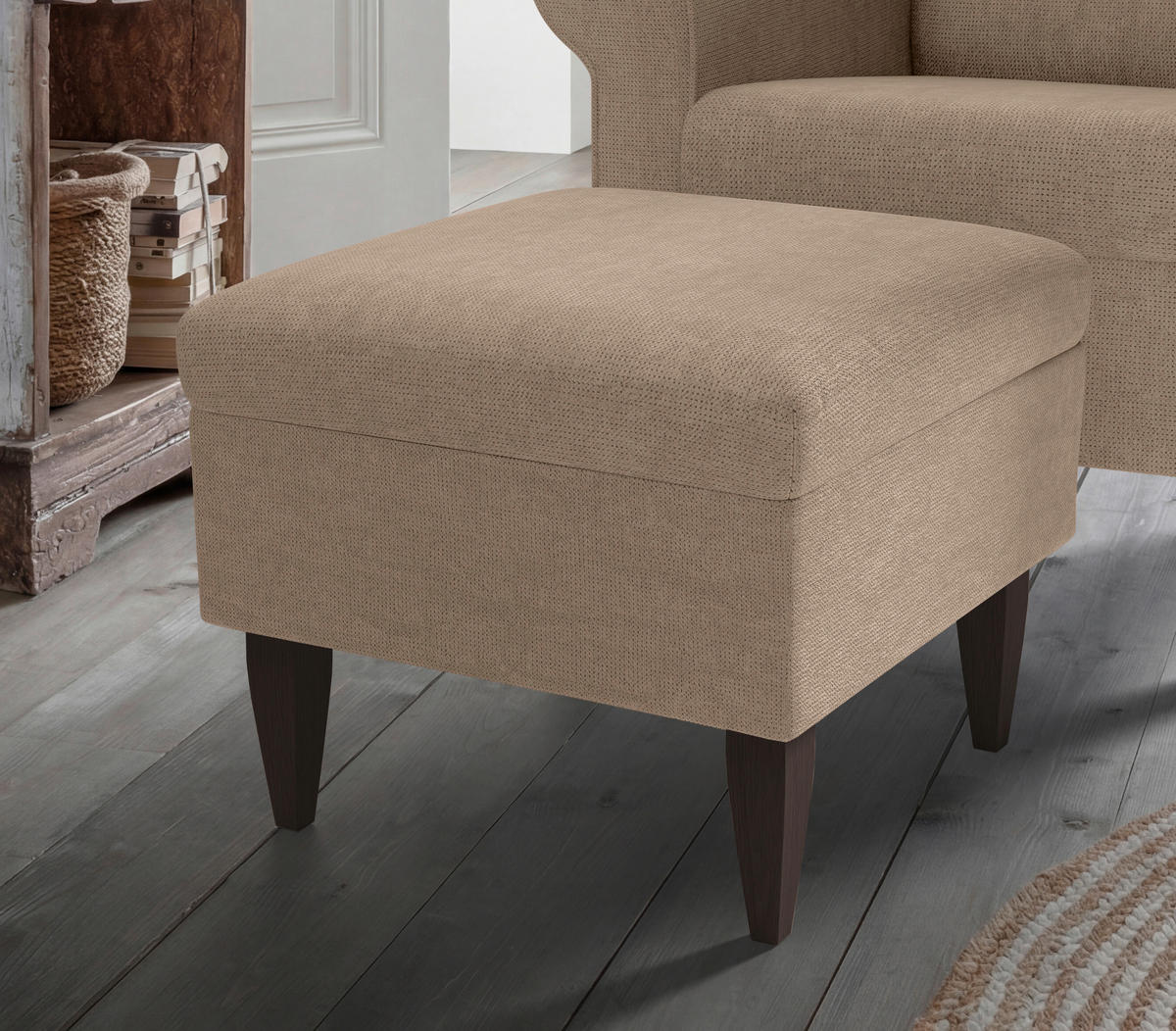 SESSELSET Chenille Hellbraun  - Wengefarben/Hellbraun, Konventionell, Holz/Textil (80/102/86cm) - Livetastic