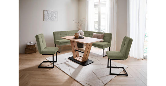 ECKBANK 155/213 cm  in Hellgrün  - Schwarz/Hellgrün, Design, Textil/Metall (155/213cm) - Novel