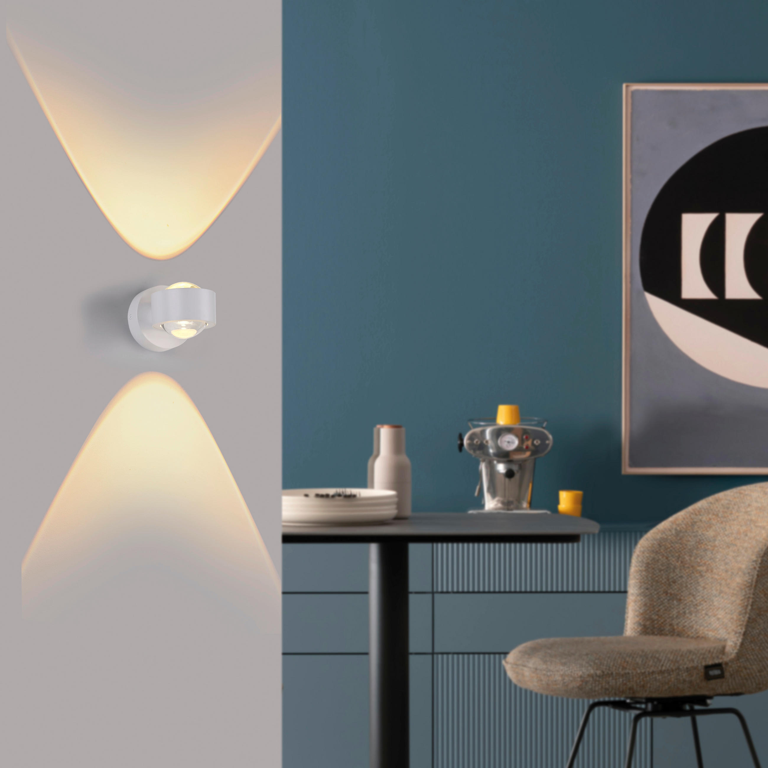 LED-WANDLEUCHTE SW CHIA 12,4/9/9 cm   - Weiß, Design, Kunststoff/Metall (12,4/9/9cm) - Schöner Wohnen