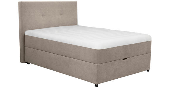 BOXBETT 120/200 cm in Grau - Schwarz/Grau, KONVENTIONELL, Kunststoff/Textil (120/200cm) - Carryhome