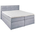 BOXSPRINGBETT 180/200 cm in Hellgrau - Hellgrau/Schwarz, KONVENTIONELL, Kunststoff/Textil (180/200cm) - Esposa