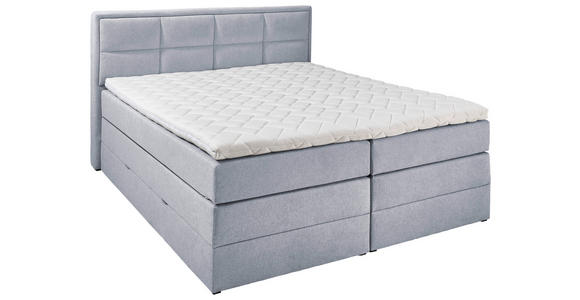 BOXSPRINGBETT 180/200 cm in Hellgrau - Hellgrau/Schwarz, KONVENTIONELL, Kunststoff/Textil (180/200cm) - Esposa