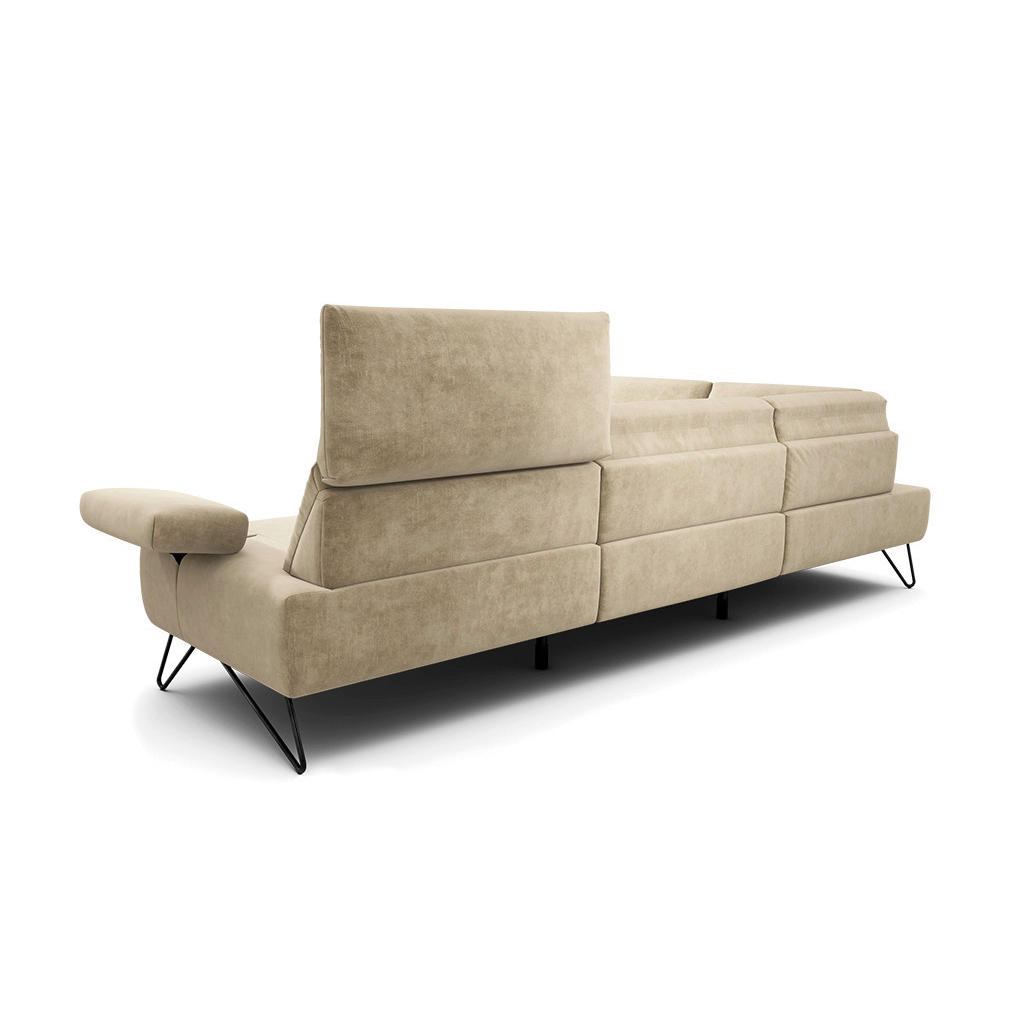 Thumbnail - Sensoo Ecksofa Cosy, Natur, Textil, 5-Sitzer, Ottomane links, L-Form, 288-303x213 cm, Stoffauswahl, Armteil links, recht...