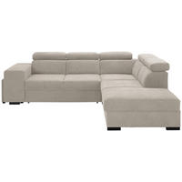 ECKSOFA Beige Webstoff  - Beige/Schwarz, KONVENTIONELL, Holz/Textil (283/244cm) - Carryhome