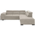 ECKSOFA  in Webstoff Beige  - Beige/Schwarz, KONVENTIONELL, Holz/Textil (283/244cm) - Carryhome
