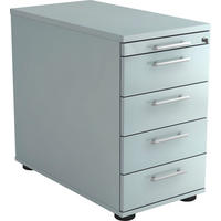 ANSTELLCONTAINER Grau  - Alufarben/Schwarz, KONVENTIONELL, Holzwerkstoff/Kunststoff (42,8/72-76/80cm) - Venda