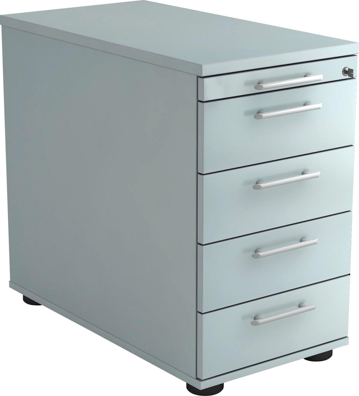 ANSTELLCONTAINER Grau  - Alufarben/Schwarz, KONVENTIONELL, Holzwerkstoff/Kunststoff (42,8/72-76/80cm) - Venda