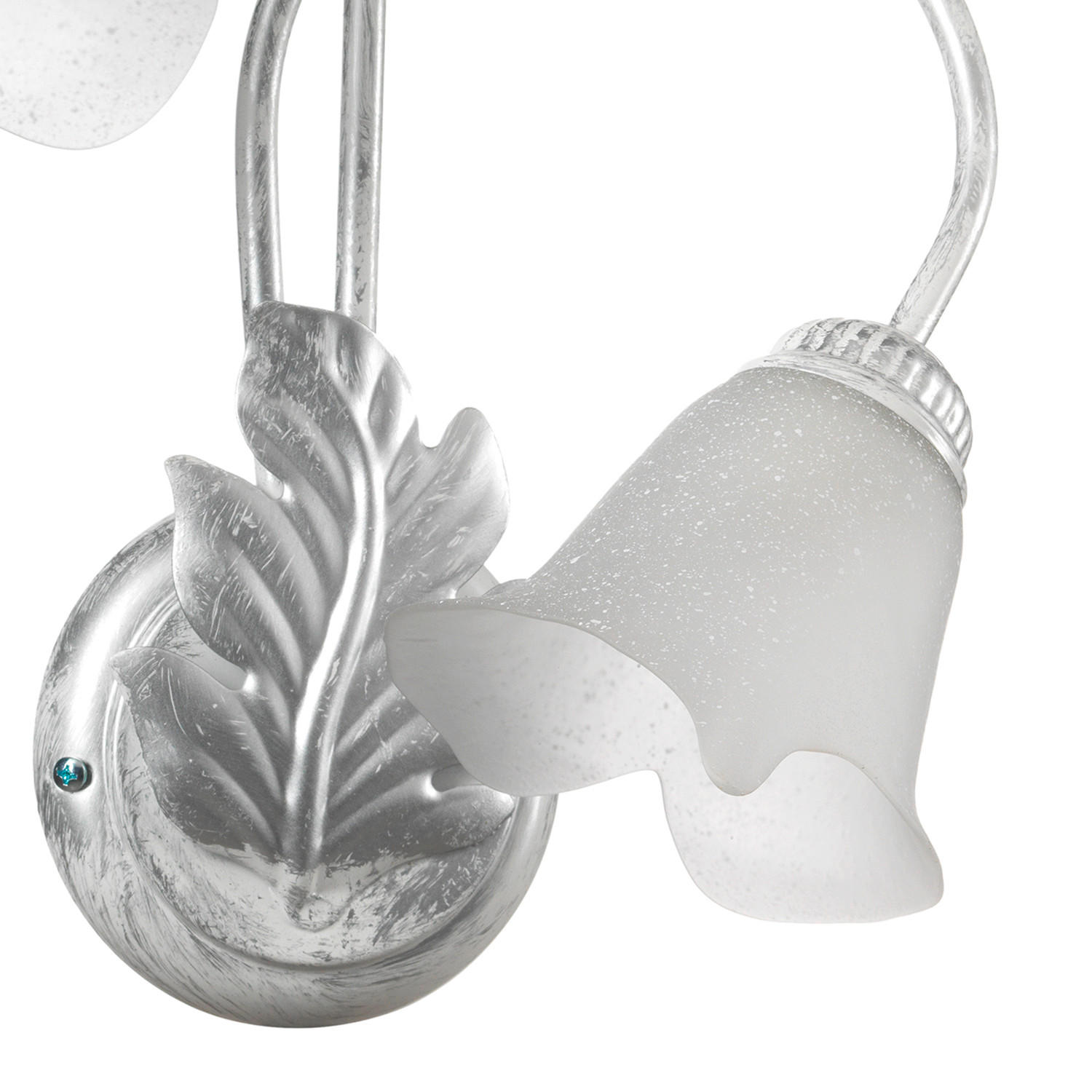 WANDLEUCHTE 40/48 cm   - Silberfarben/Weiß, KONVENTIONELL, Glas/Metall (40/48cm)