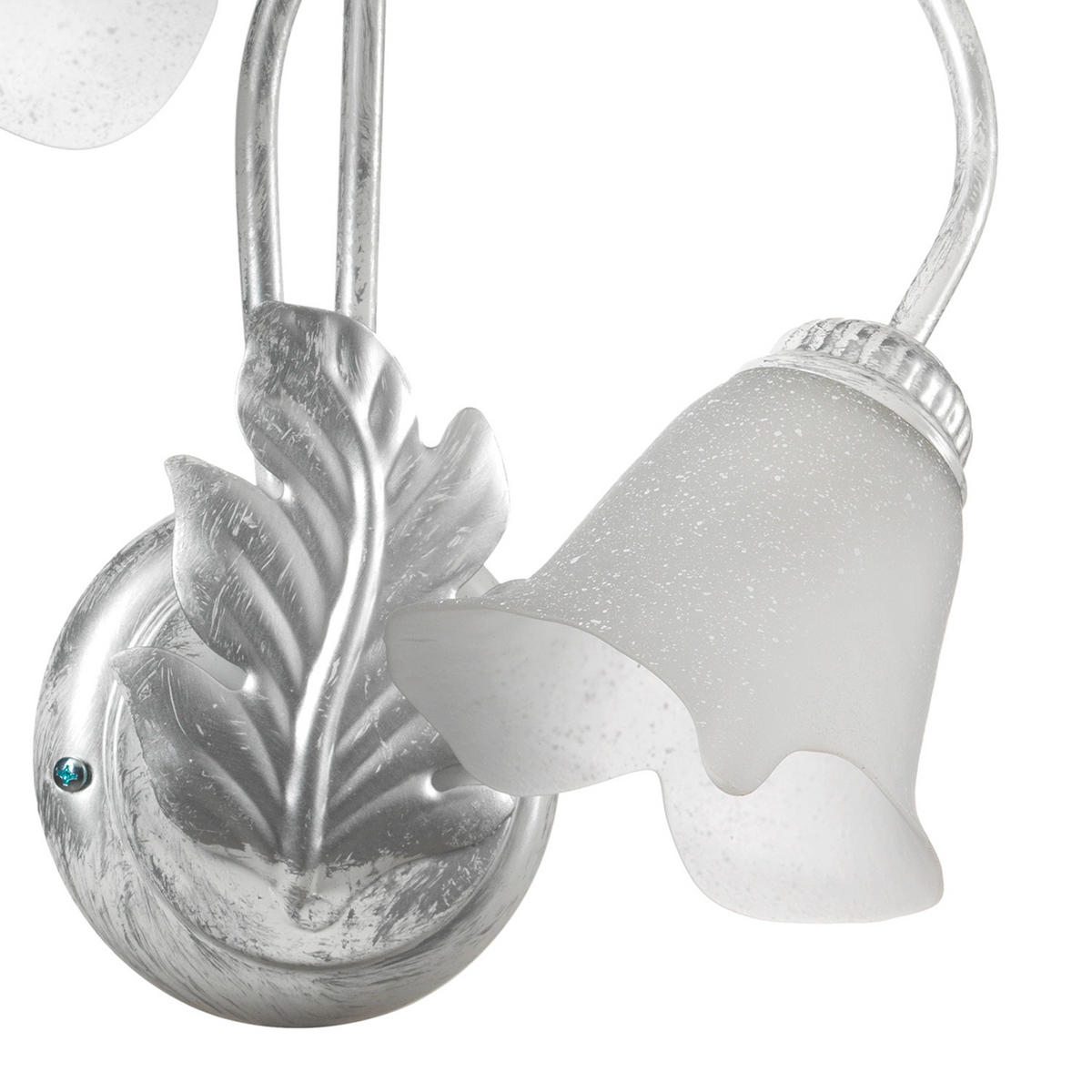 WANDLEUCHTE 40/48 cm   - Silberfarben/Weiß, KONVENTIONELL, Glas/Metall (40/48cm)