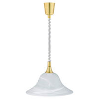 HÄNGELEUCHTE 38,5/130 cm  - Messingfarben/Weiß, Basics, Glas/Metall (38,5/130cm)