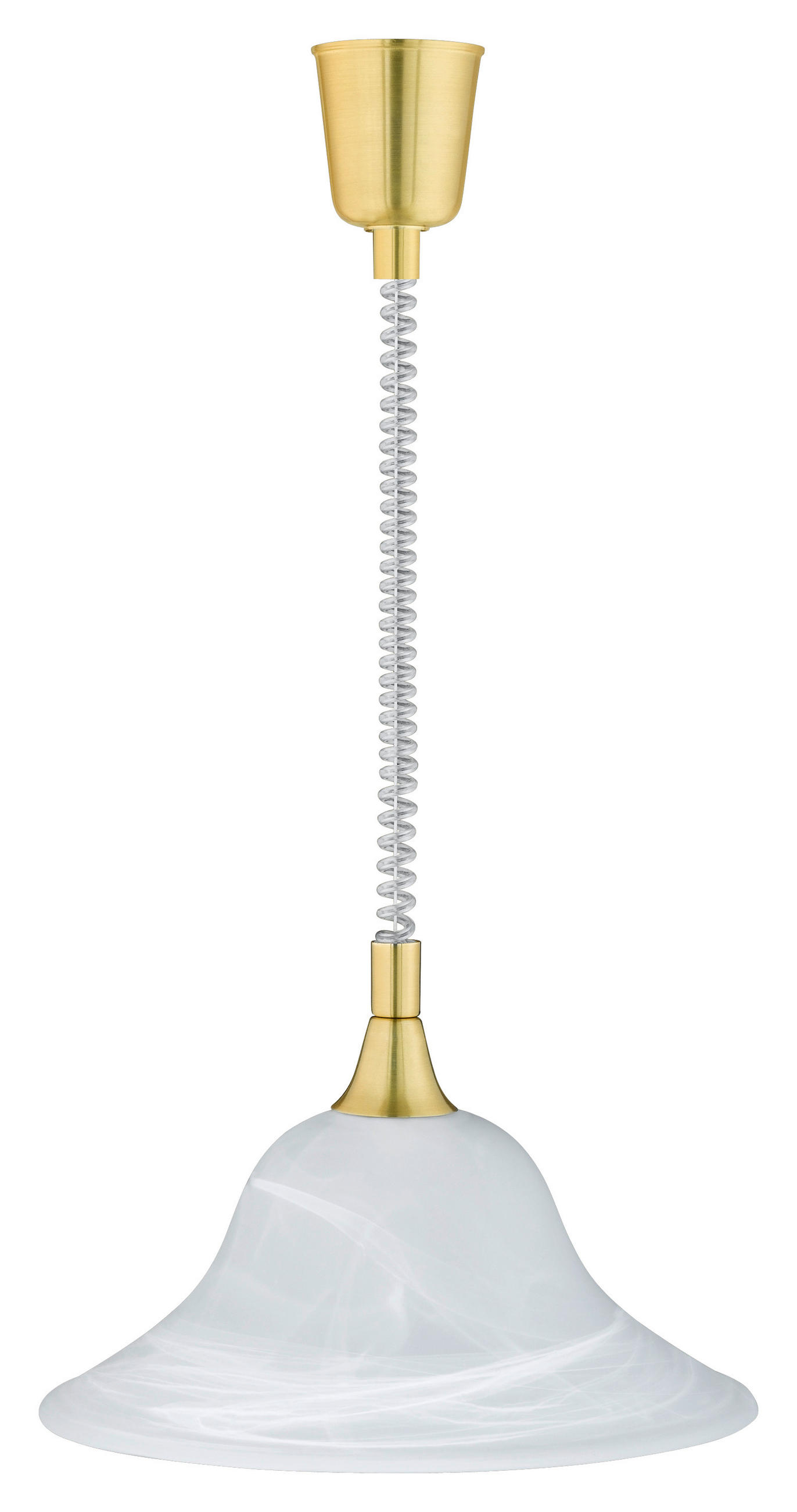 Trio Leuchten Hängeleuchte Viola Weiß, Messing 130 cm