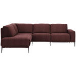 ECKSOFA in Flachgewebe Weinrot  210/260 cm  - Weinrot/Schwarz, Design, Textil/Metall (210/260cm) - Johann Jakob