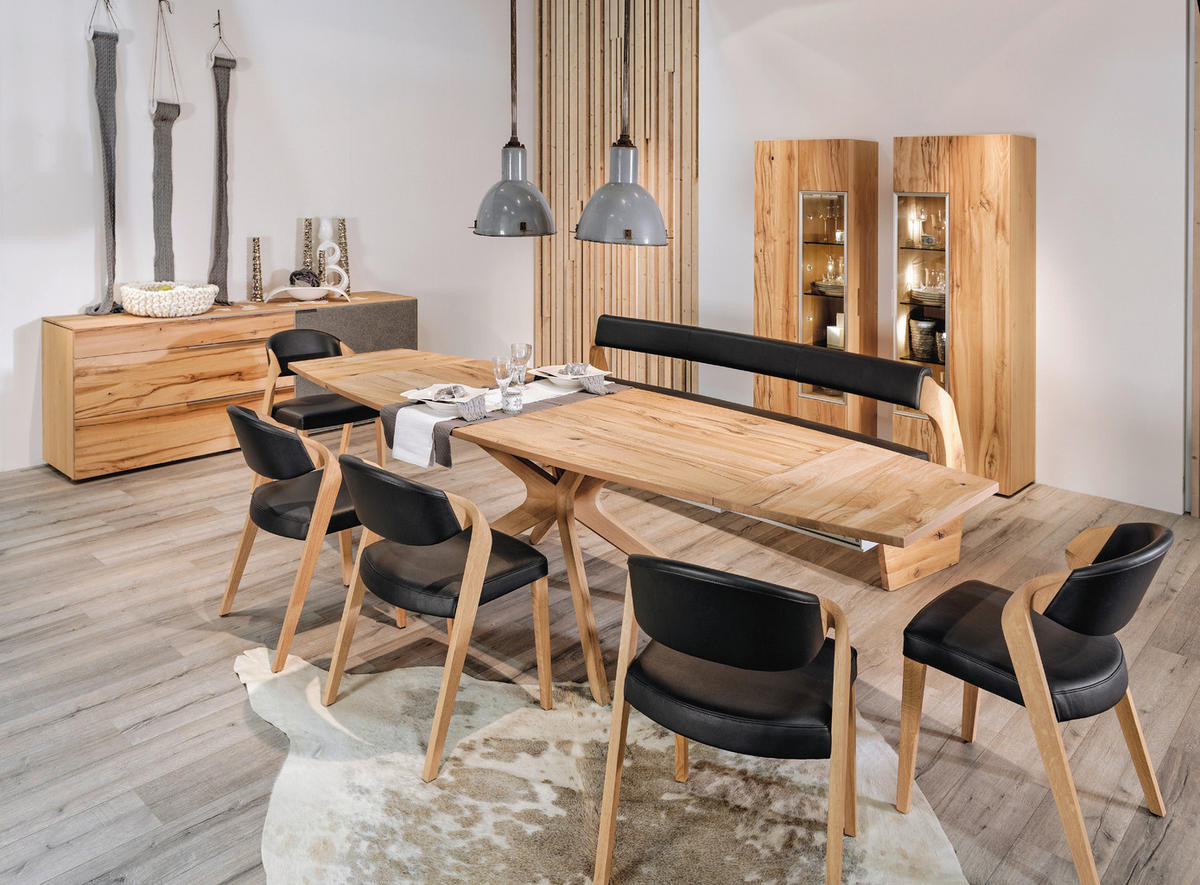 ESSTISCH in Holz 160/99/76,5 cm  - Eichefarben, Natur, Holz (160/99/76,5cm) - Voglauer