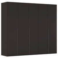 DREHTÜRENSCHRANK 251/223/60 cm 5-türig Schwarz  - Graphitfarben/Schwarz, Design, Holzwerkstoff/Metall (251/223/60cm) - home24