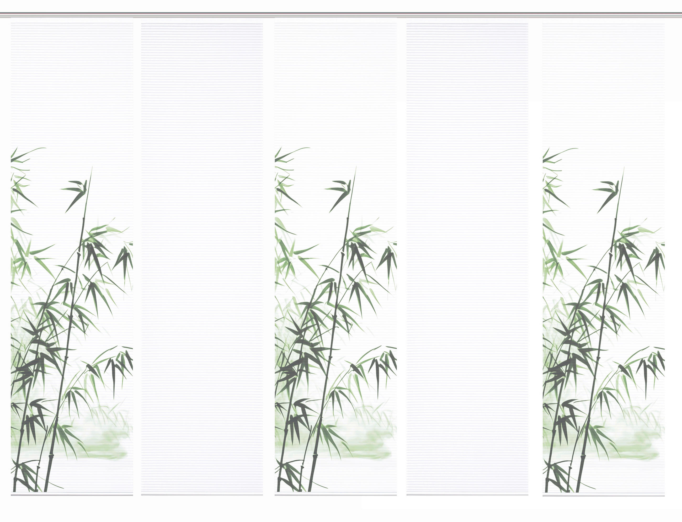 XXXLutz Flächenvorhang Rufus Grün, Weiß 60x245 cm